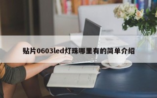 贴片0603led灯珠哪里有的简单介绍